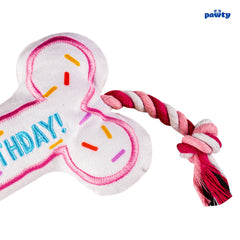 Corde de traction Pawty rose, parfaite pour les jeux de tir et ramener le jouet.