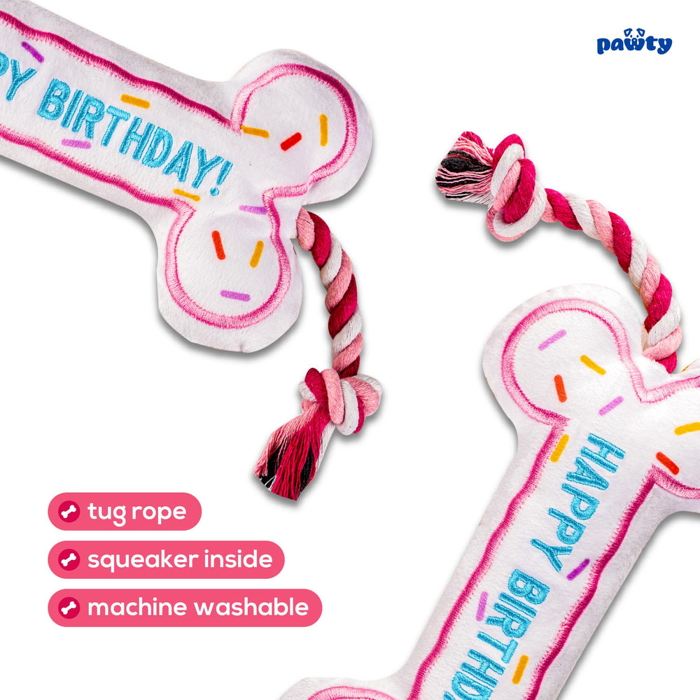 Jouet interactif Pawty rose pour chien, stimule l'activité et le jeu.