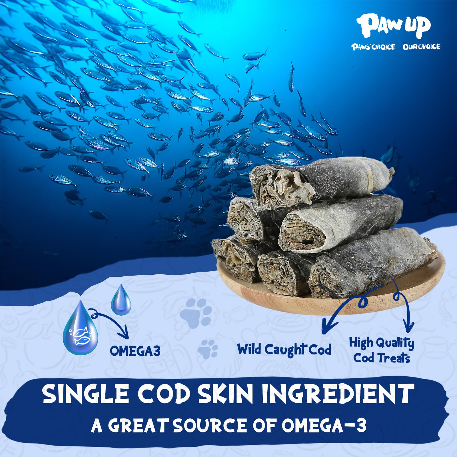 PAWUP Cod Skin: ingrédient-unique, sans additifs