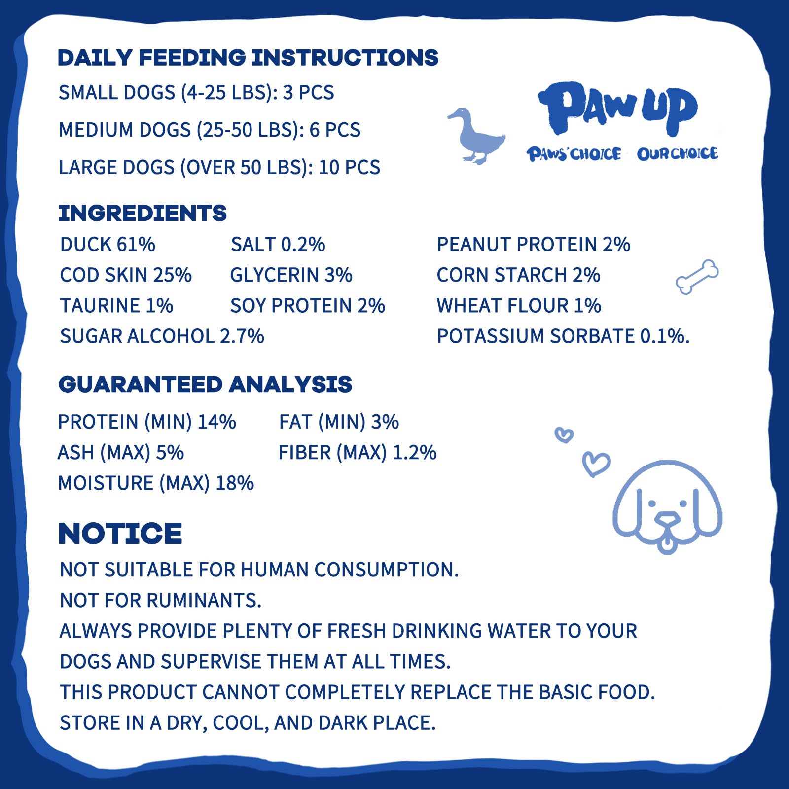 PAWUP Cod Skin utilisation quotidienne idéale pour chien actif.