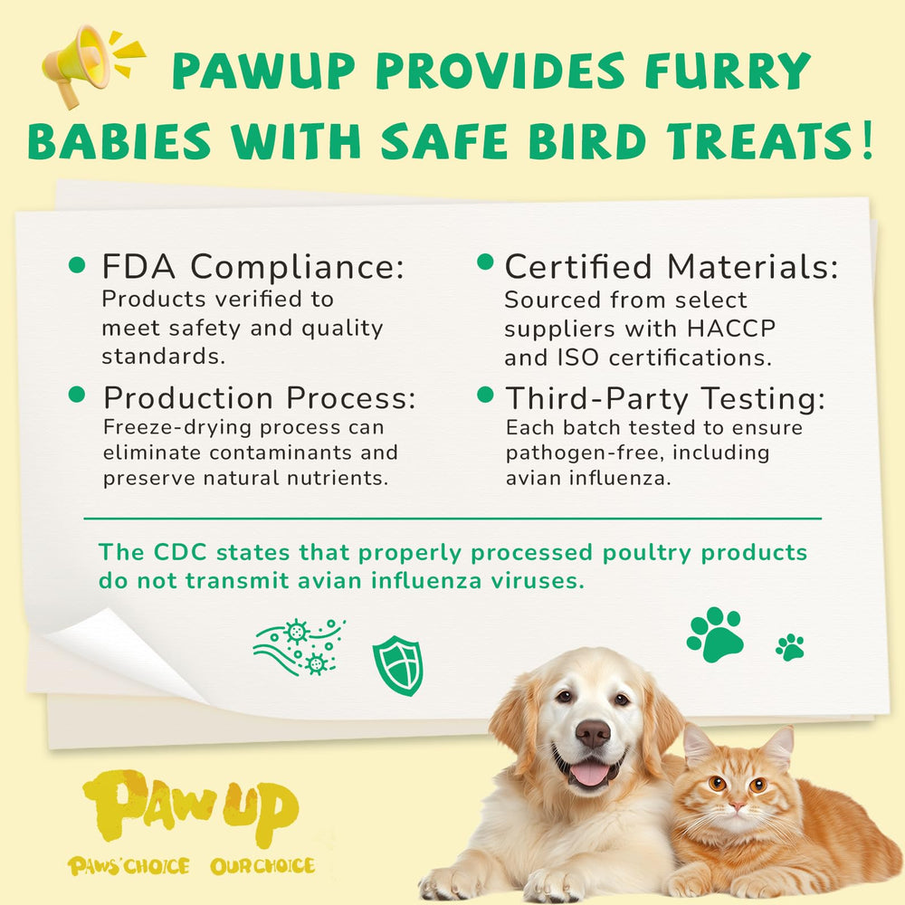 PAWUP Foie de canard lyophilisé croustillant, texture attrayante pour chiens et chats