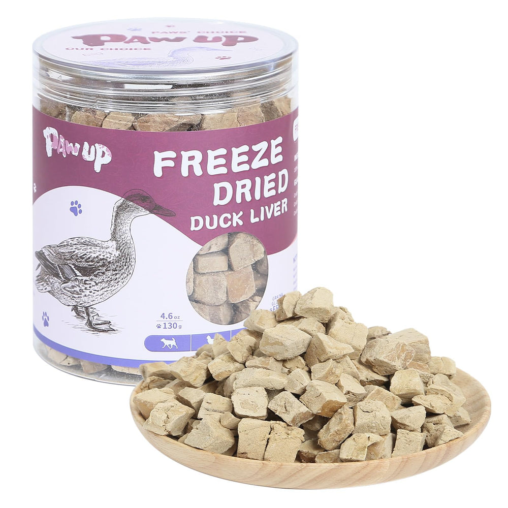 PAWUP Foie de canard lyophilisé entier, friandise protéinée pour chiens et chats