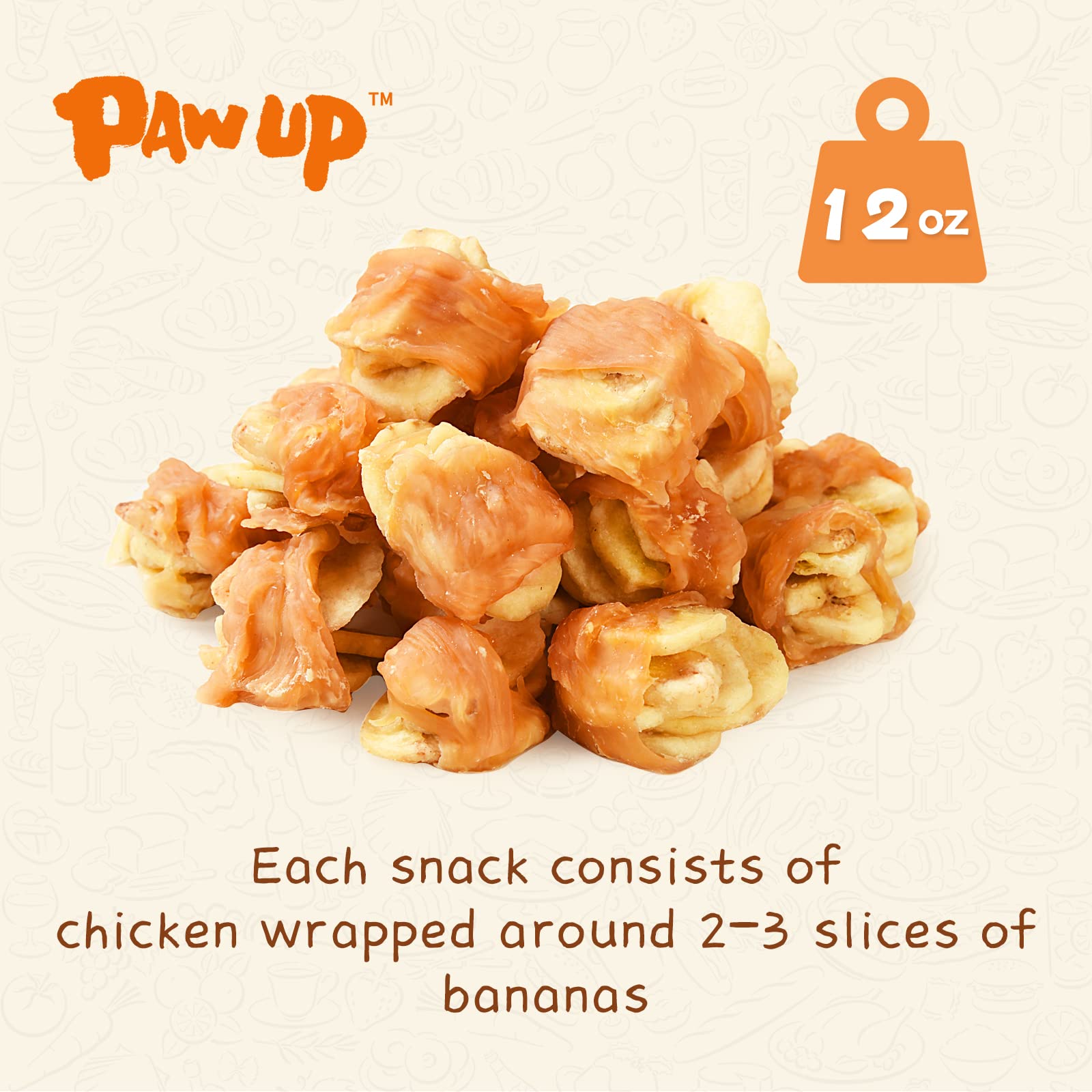 PAWUP friandises chien sans gluten poulet-banane, option sûre