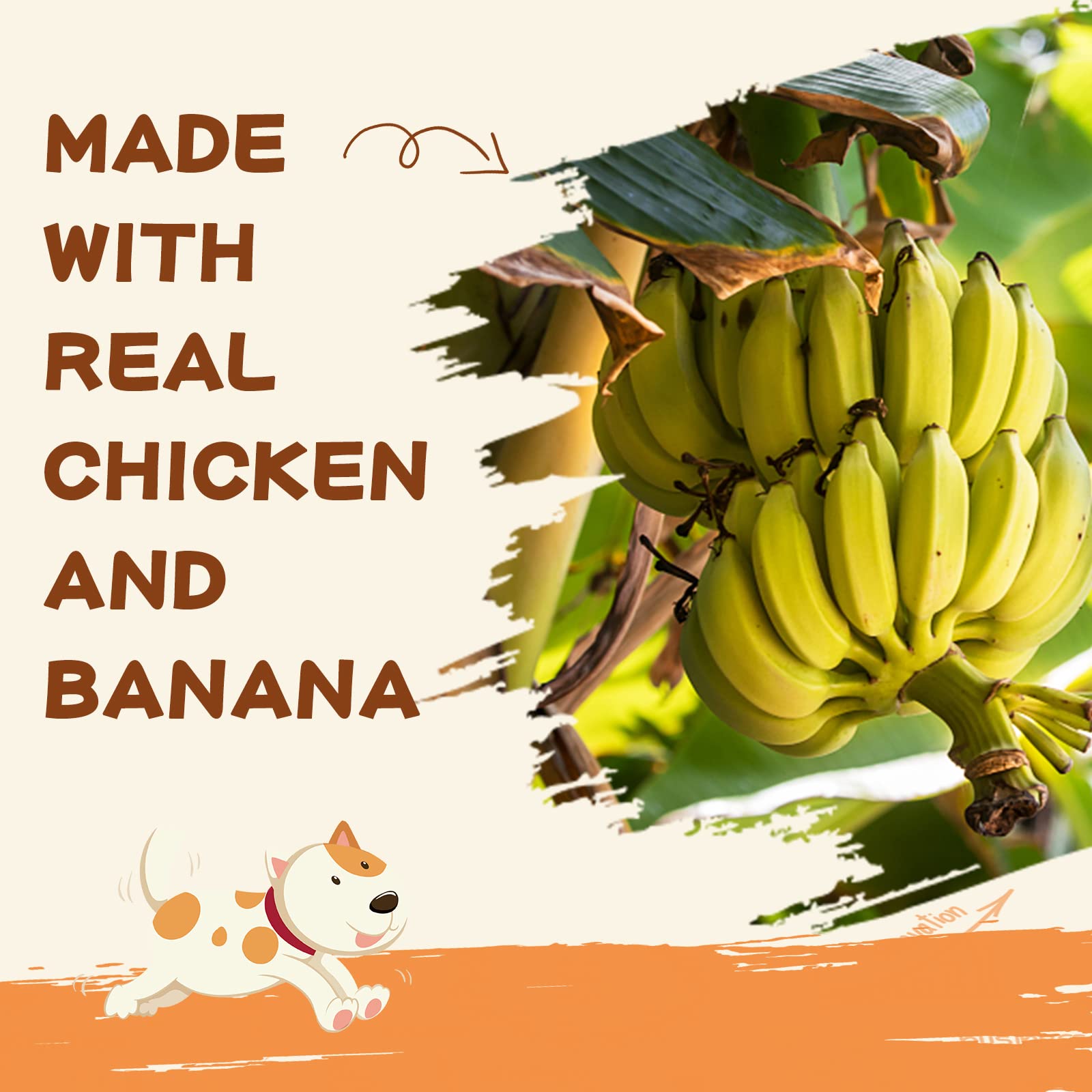 PAWUP friandises taurine poulet-banane, soutien potentiel énergie