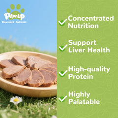 PAWUP friandises foie poulet lyophilise — récompense nutritionnelle sans céréales ni gluten.