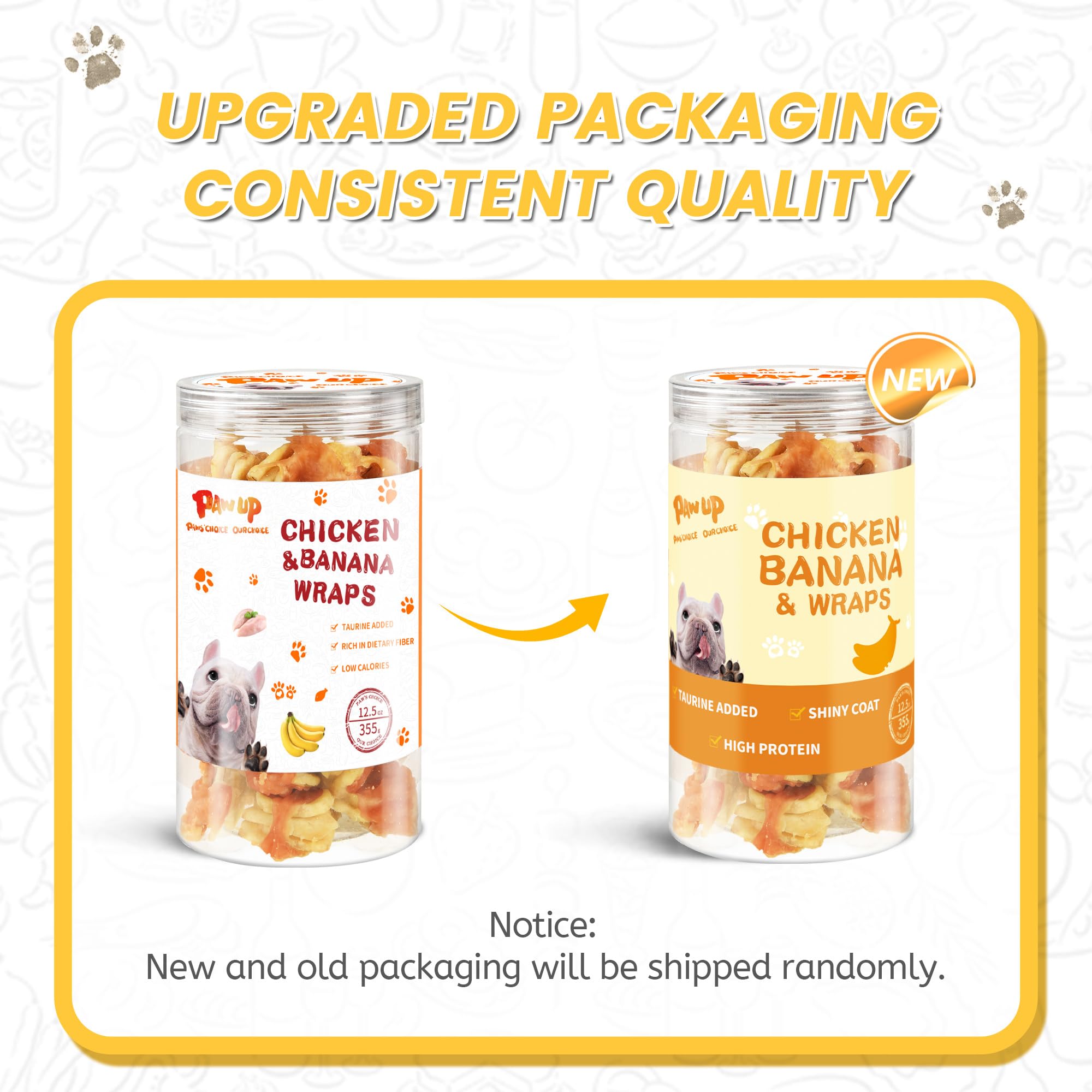 PAWUP friandises naturelles poulet-banane pour chien, sans additifs inutiles