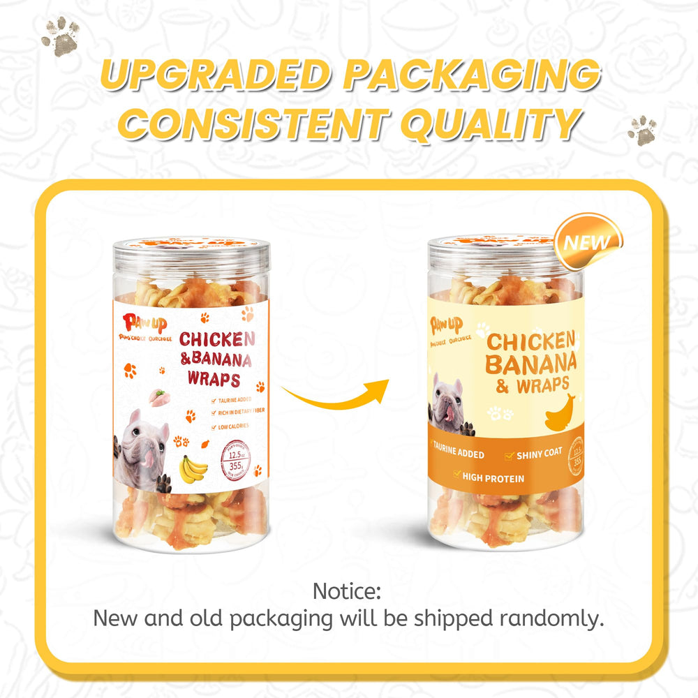 PAWUP friandises naturelles poulet-banane pour chien, sans additifs inutiles
