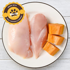 PAWUP ingrédients naturels poulet et potiron, sans additifs pour chien en forme