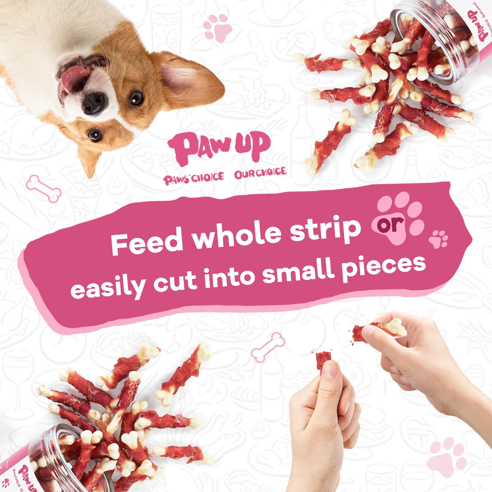 PAWUP ingredients-selectionnes: composants adaptés pour chiens, sans colorants artificiels.