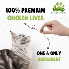 PAWUP morceaux foie poulet lyophilisés — friandise pratique pour l'entraînement.