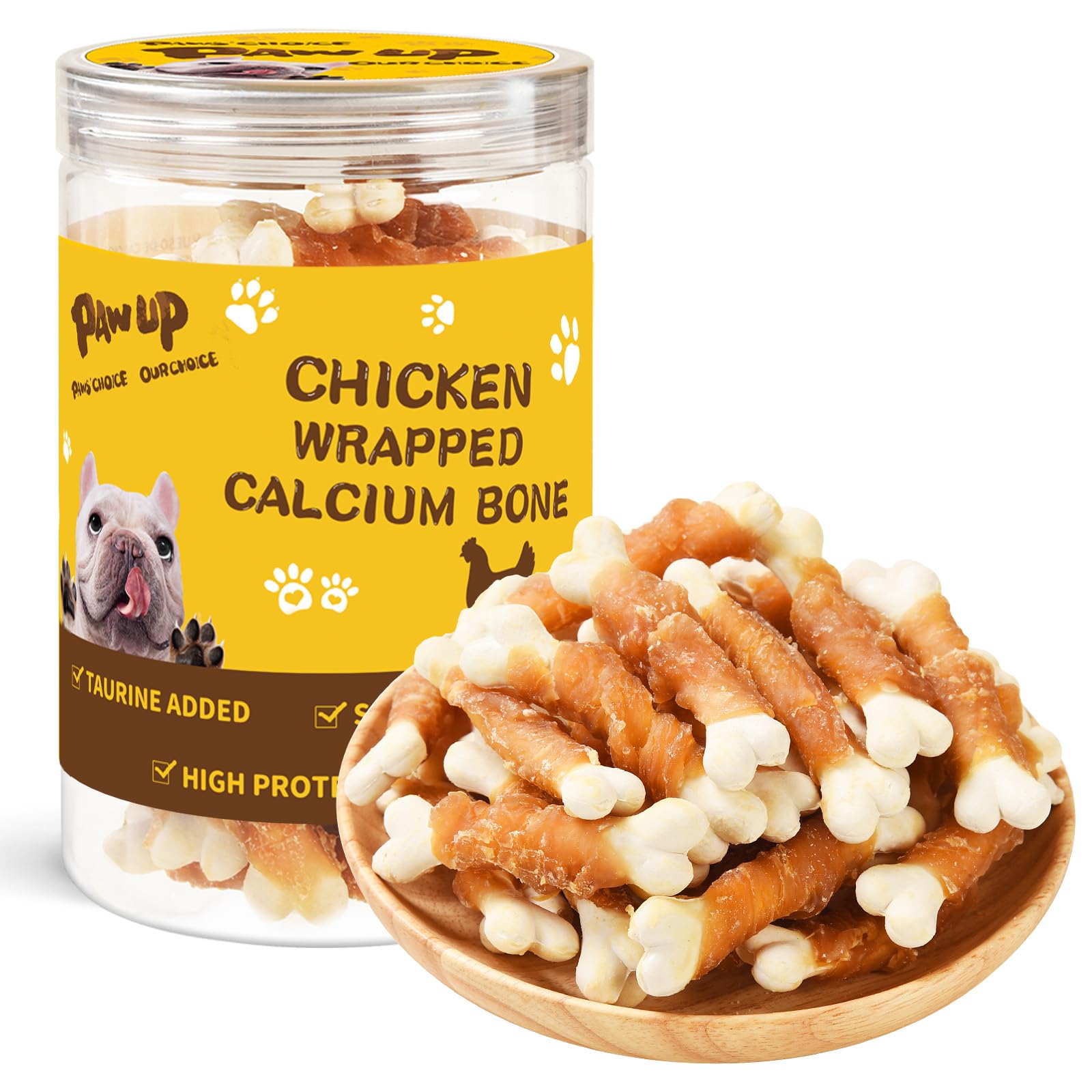 PAWUP Os poulet enveloppe – récompense savoureuse et digestible pour chiots.