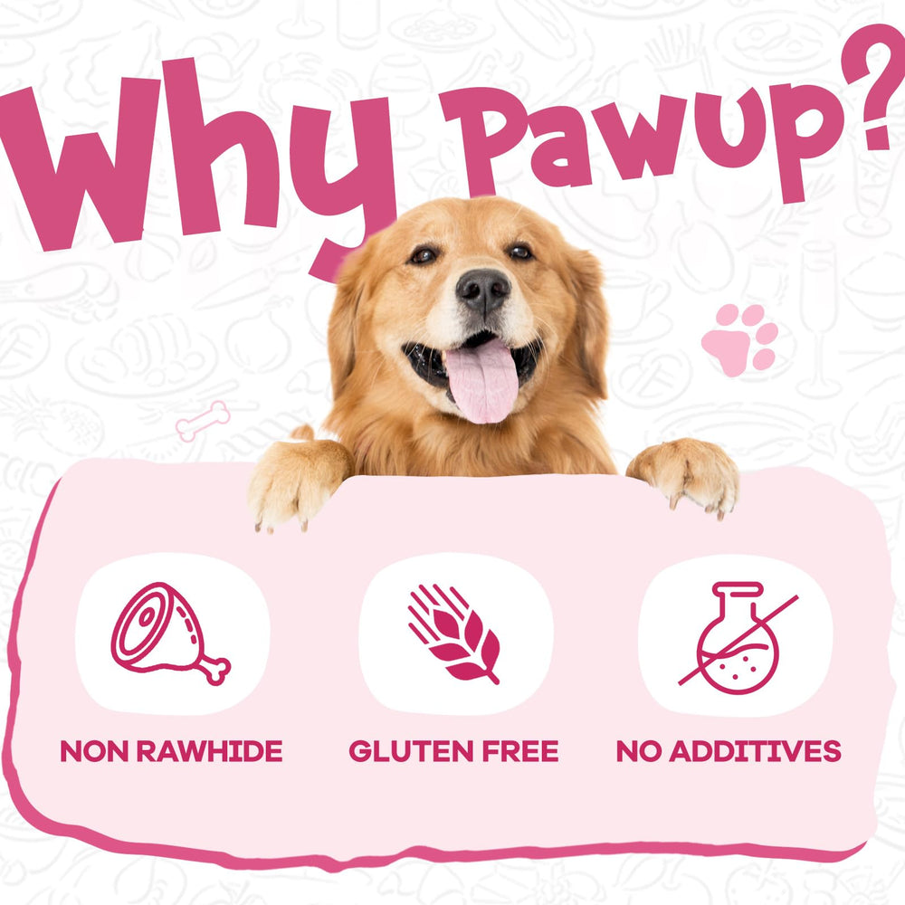 PAWUP sans-cuir-cru: récompense saine et sûre sans cuir.