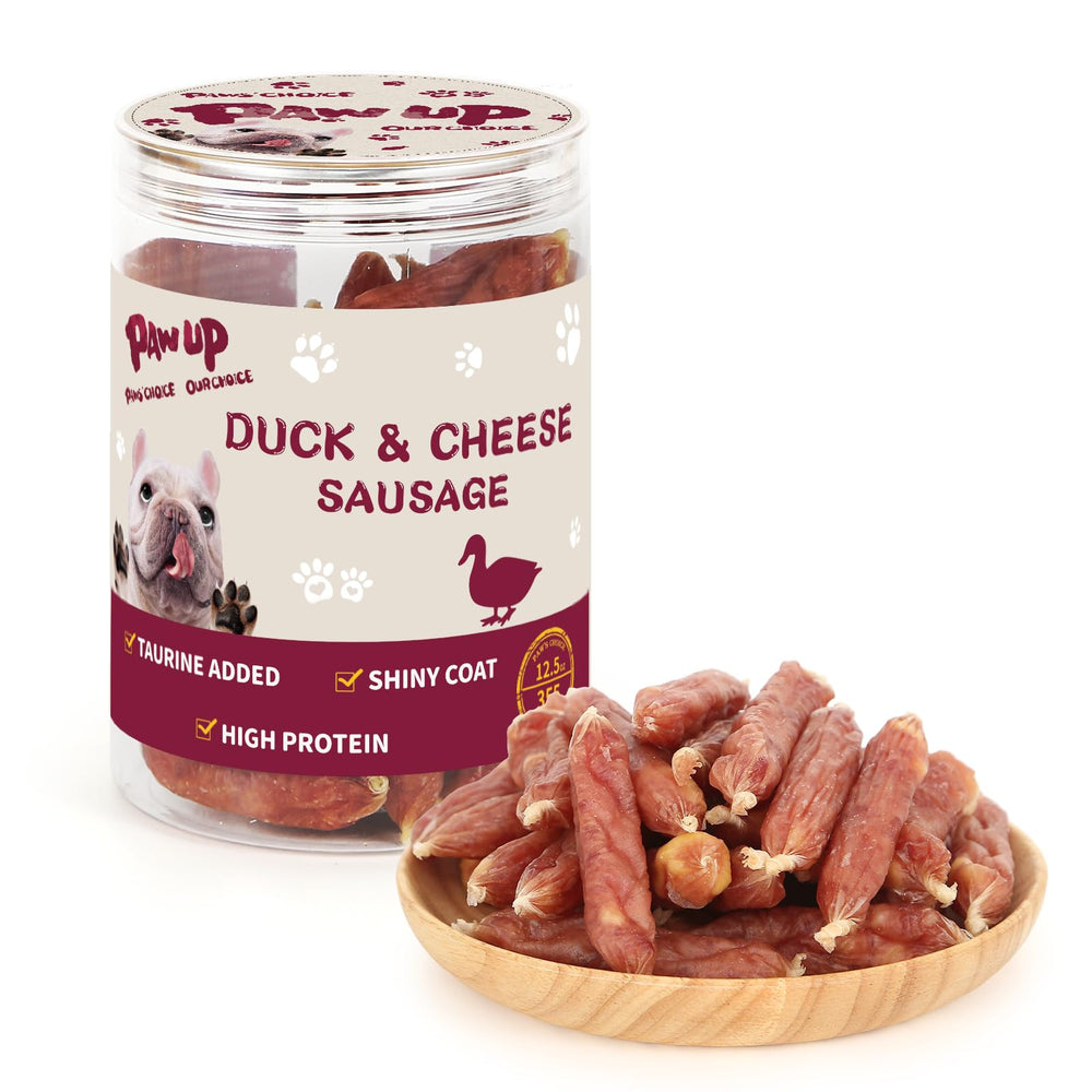 PAWUP Saucisse canard fromage pour chien, délicieuse et facile à partager lors des entraînements.