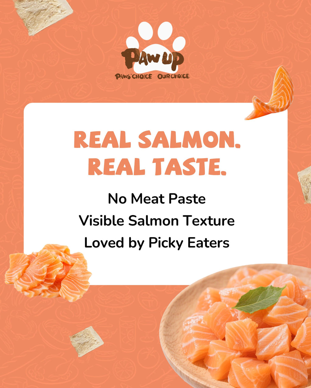 PAWUP saumon lyophilise – utilisation quotidienne simple comme friandise ou topping.