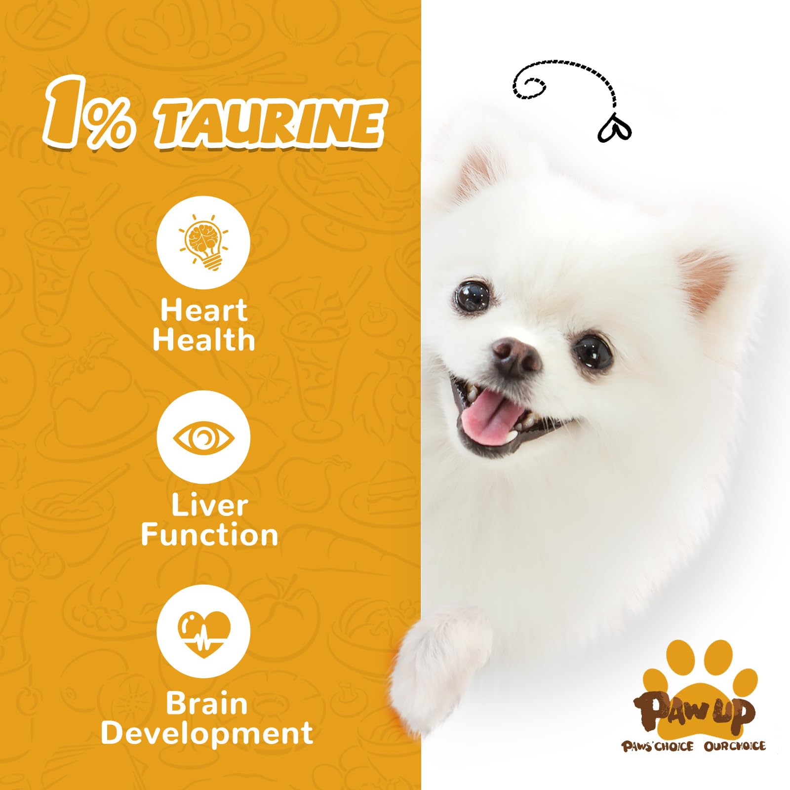 PAWUP taurine ajoutée, bénéfice potentiel pour le cerveau et le coeur