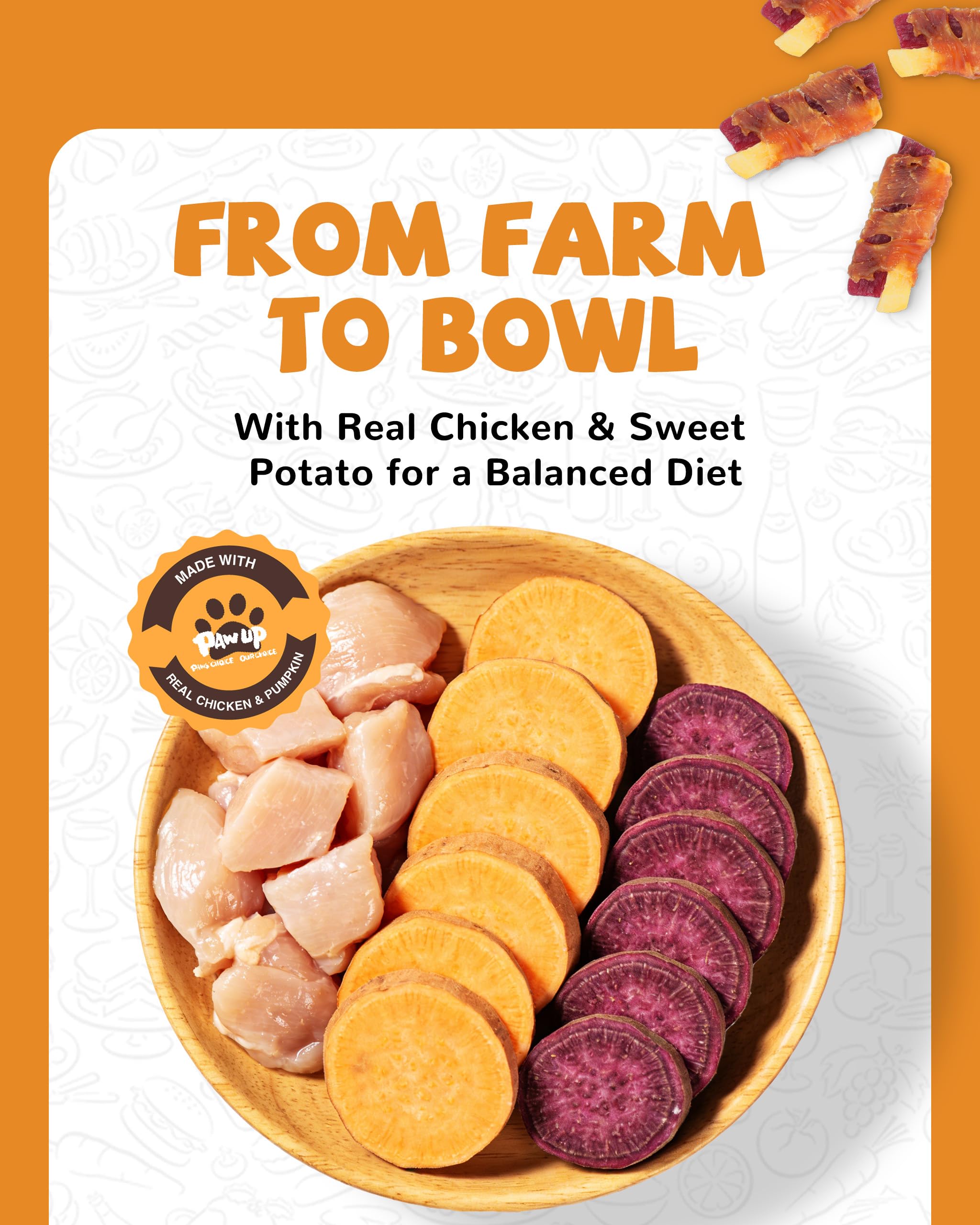 PAWUP tranches patate douce violette, fibres naturelles pour la digestion.