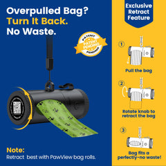 PawView rembobinage mains-libres pour retirer et ranger rapidement les sacs