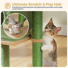 PAWZ Road Arbre cactus 26 pouces deux poteaux sisal pour griffage et entretien des griffes.