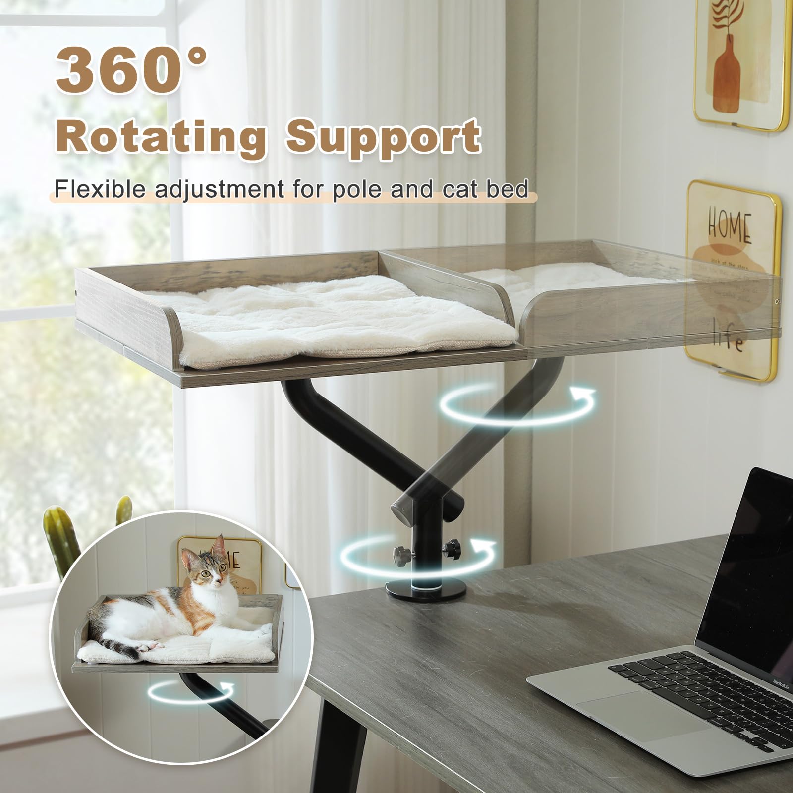 PAWZ Road hamac-chat bureau fixation pince-table, installation simple et fiable.