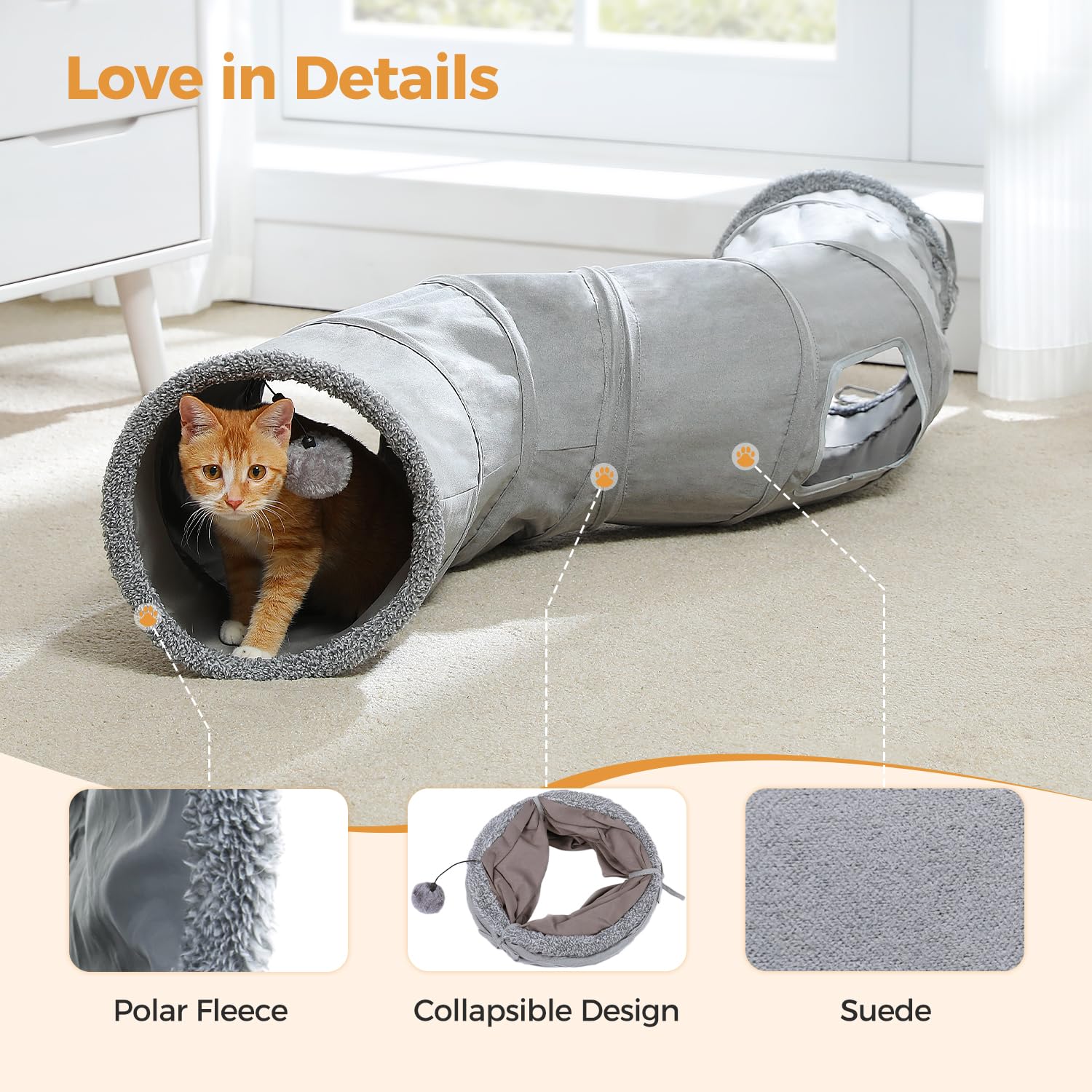 PAWZ Road tunnel chat balle suspendue stimule le jeu interactif.