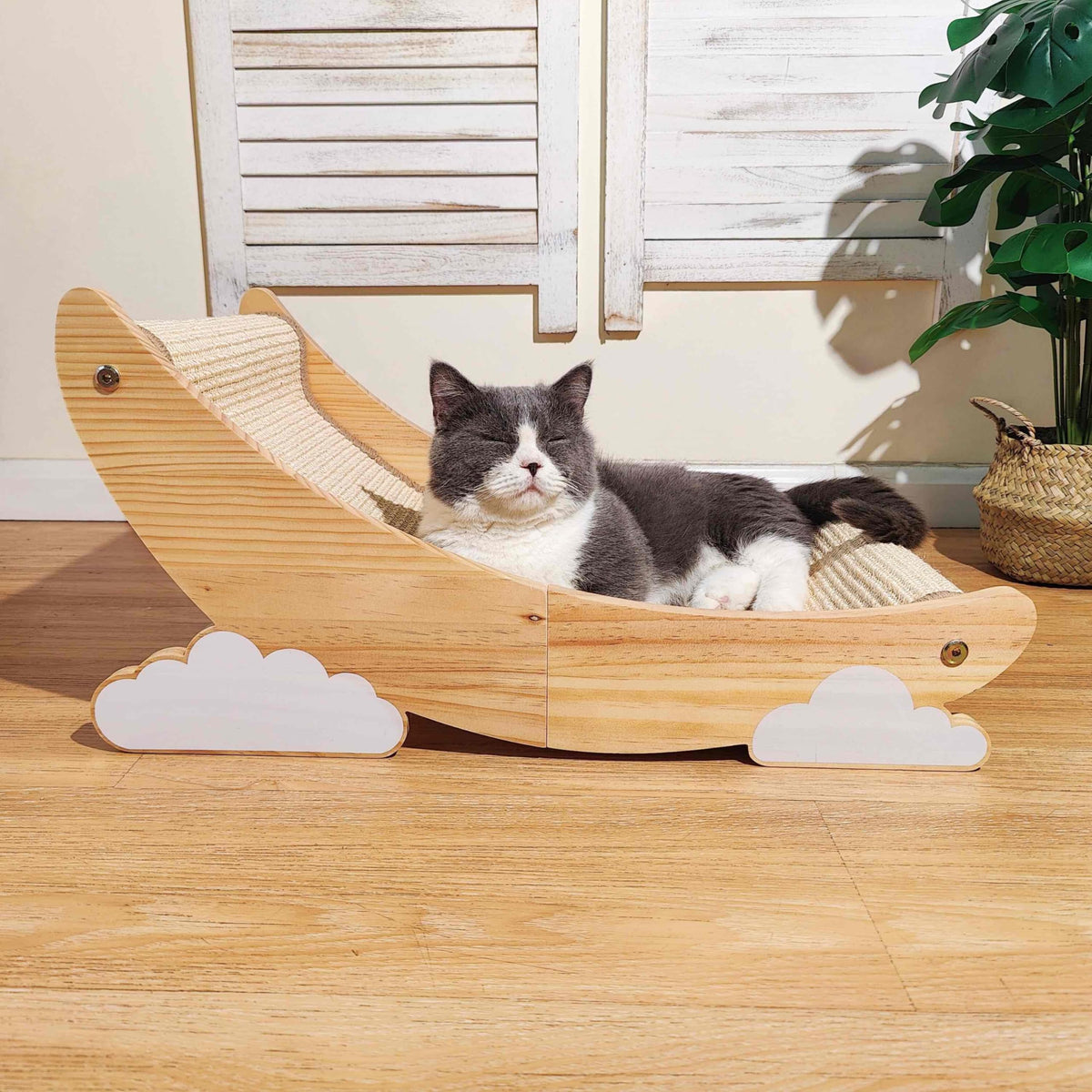 Pawzentic grattoir sisal double pour chats, espace varié et divertissement.
