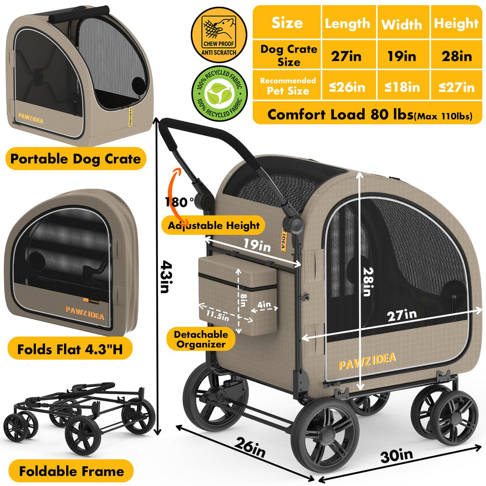 PAWZIDEA Caisse-auto détachable pratique pour voyager avec votre chien