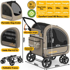 PAWZIDEA Caisse-auto détachable pratique pour voyager avec votre chien