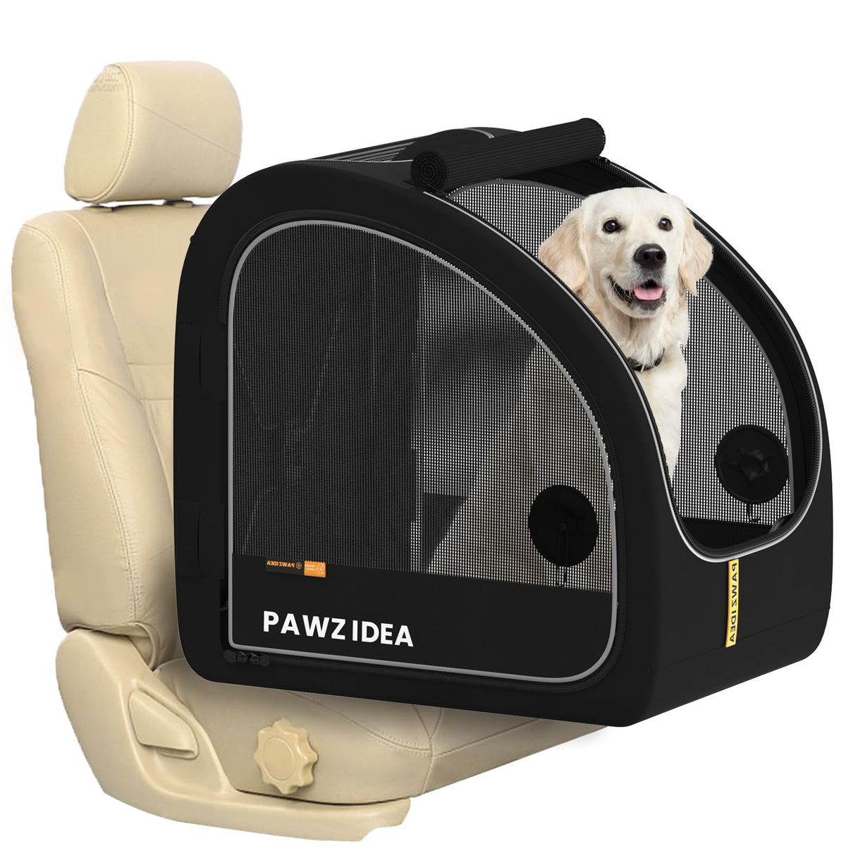 PAWZIDEA cage de transport chien avant, sécurité et confort lors des trajets.
