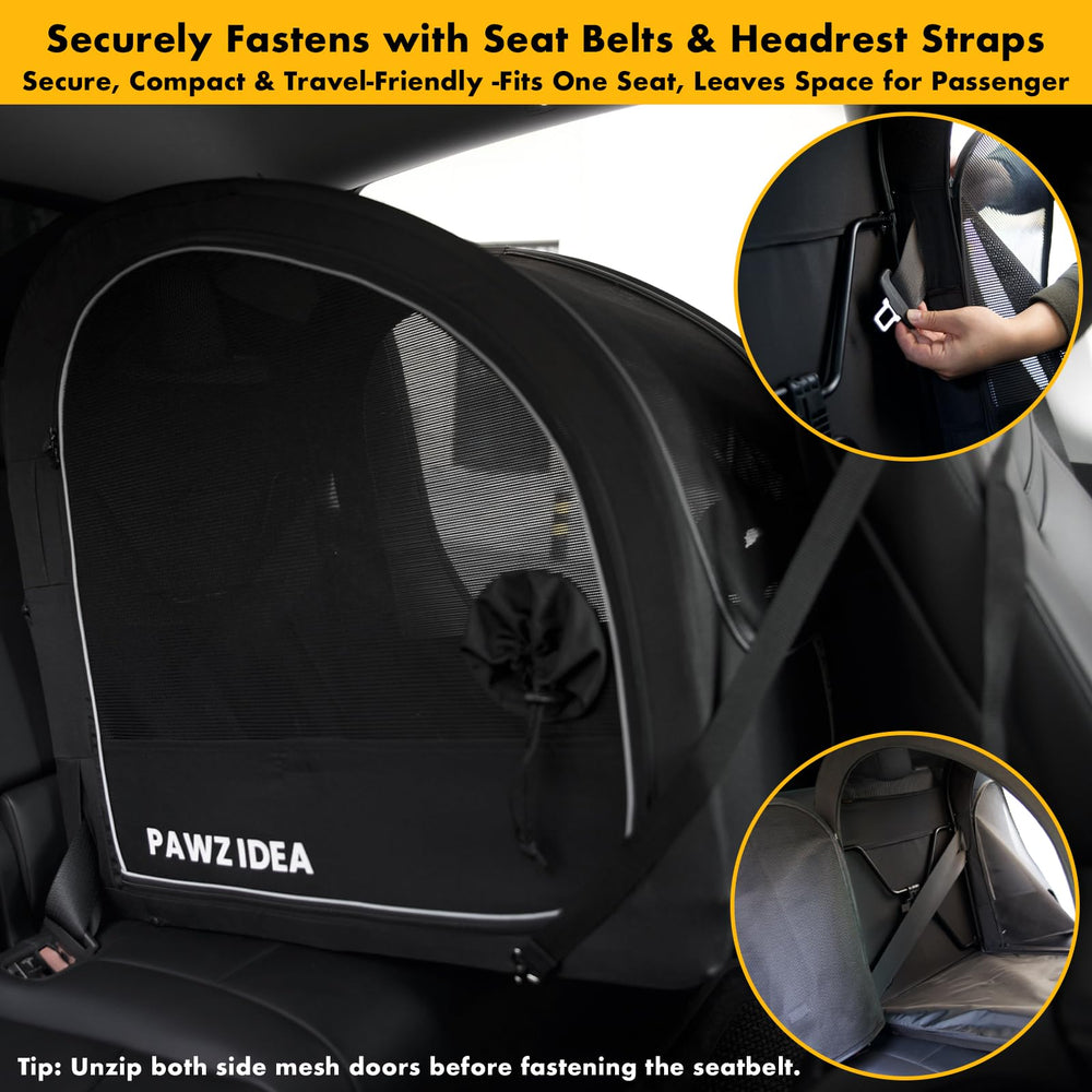 PAWZIDEA cage transport chien accès supérieur zippé, interaction sans se pencher.
