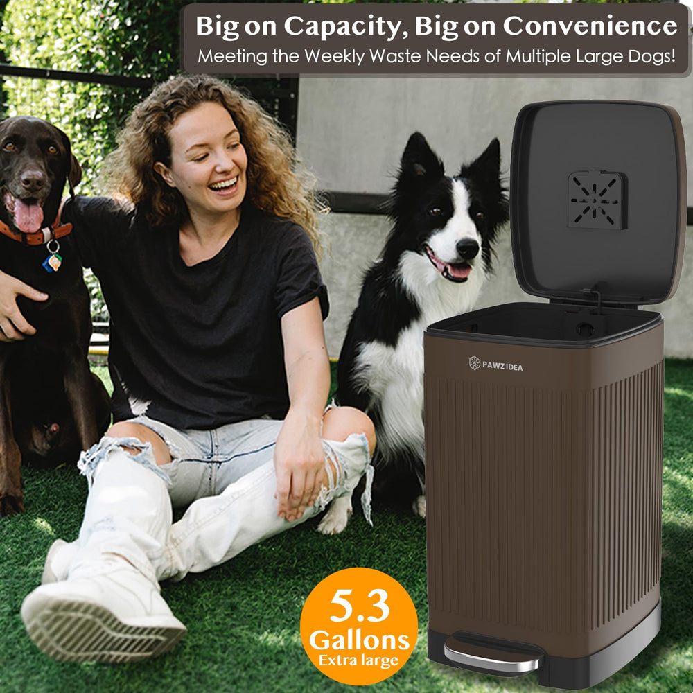 PAWZIDEA Capacité 5,3 galons, accueillir plusieurs déchets canins.