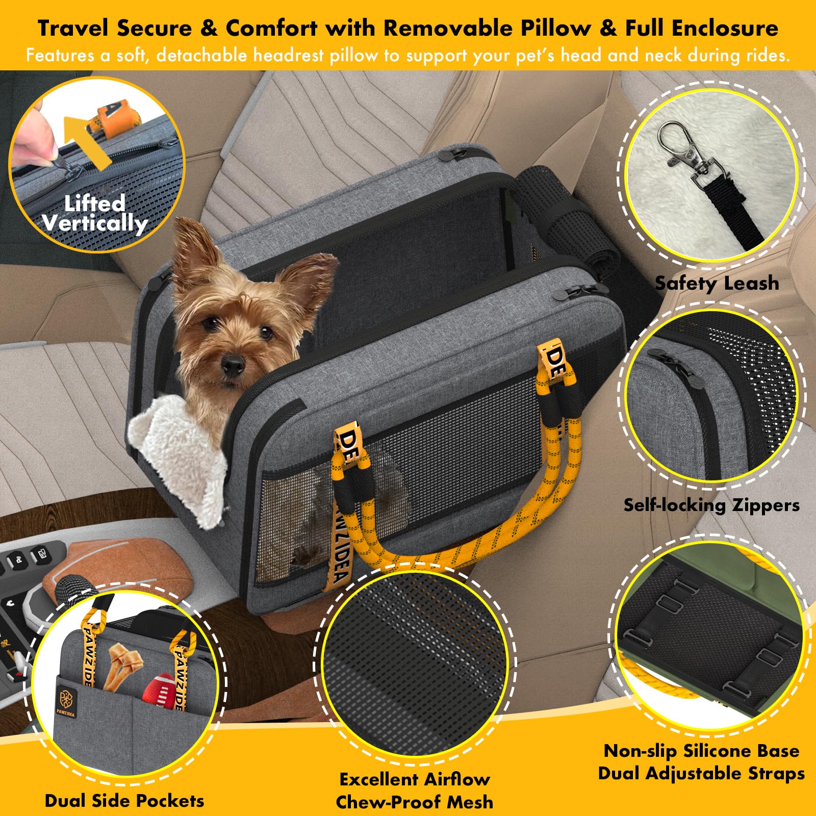 PAWZIDEA coussin intérieur amovible: interior doux et facile à retirer pour le lavage.