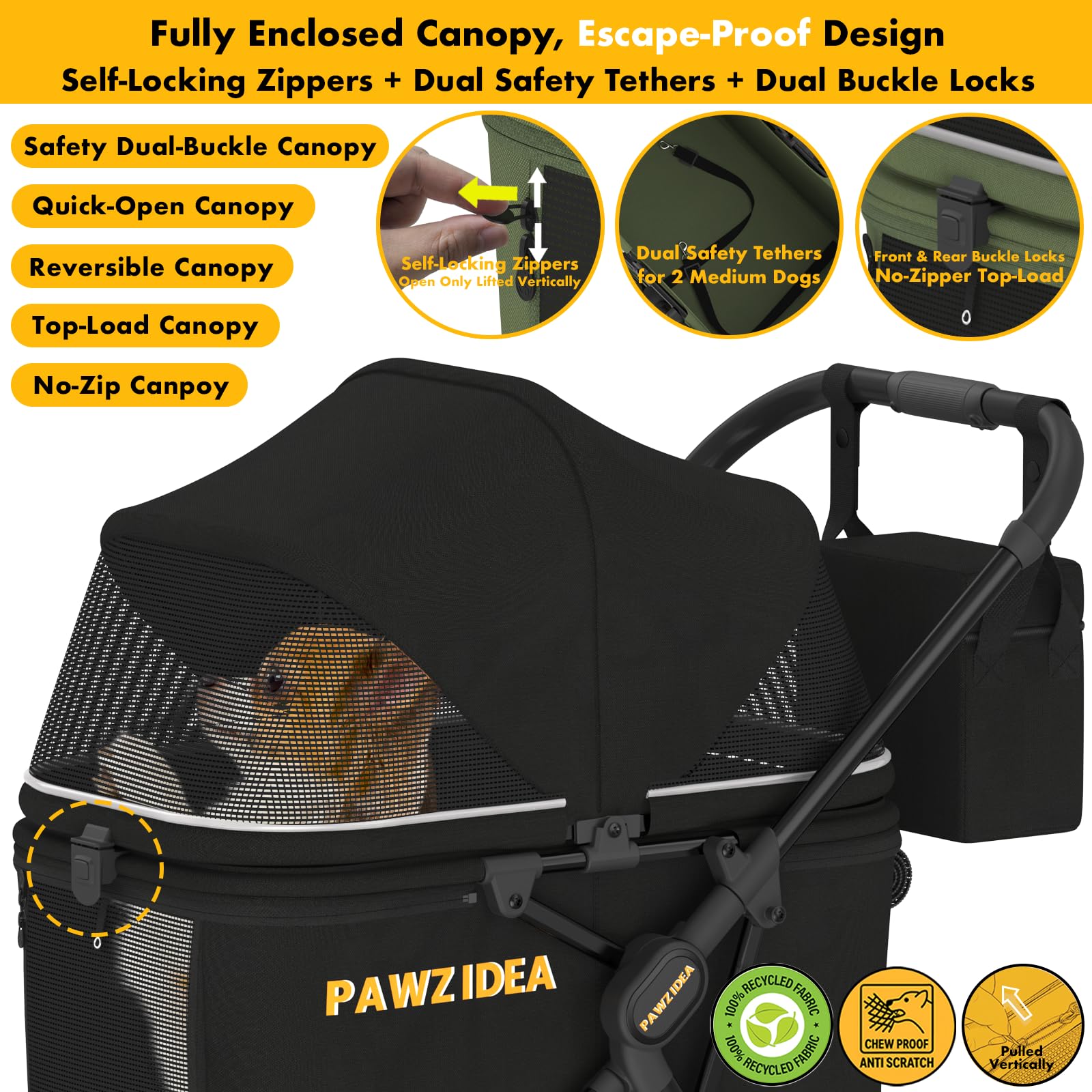 PAWZIDEA coussin amovible en mousse pour soutien durable