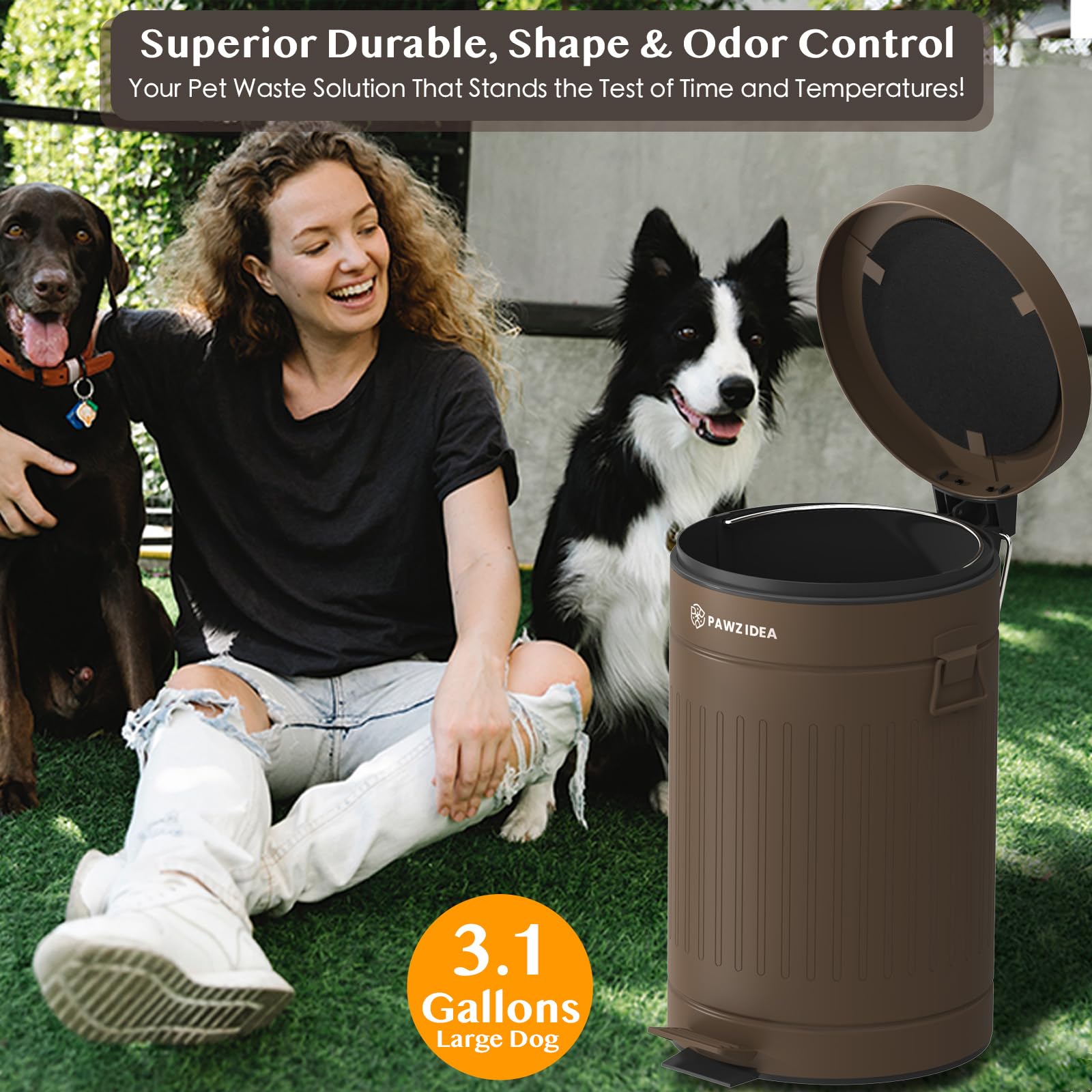 PAWZIDEA bac métallique durable, meilleure résistance aux intempéries que le plastique.