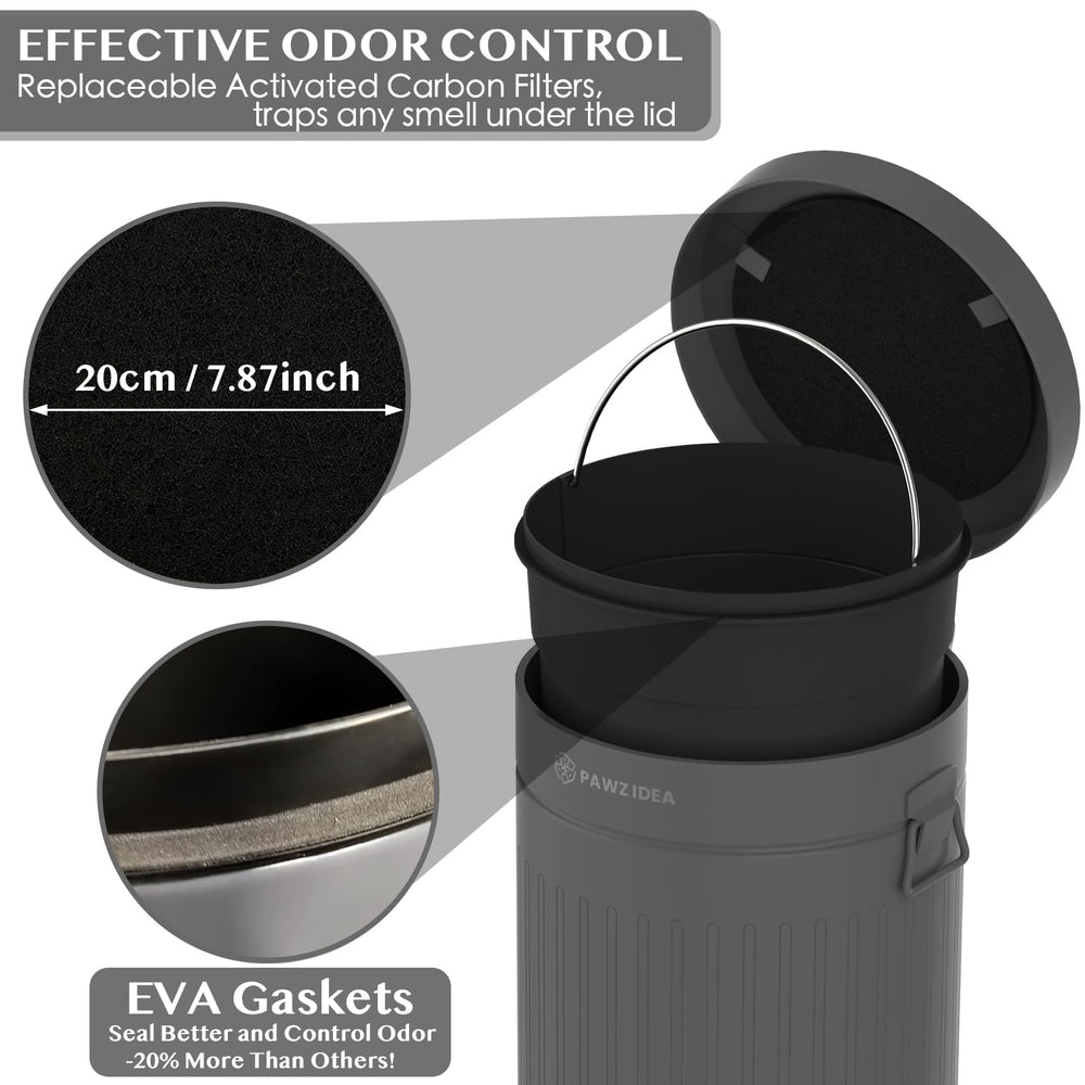 PAWZIDEA filtre-carbone remplaçable réduit les odeurs lors du stockage extérieur.