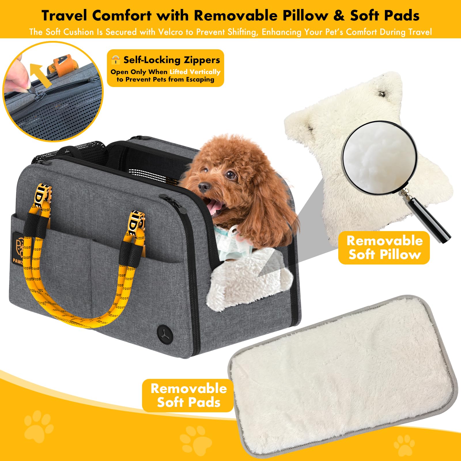 PAWZIDEA fixation bagages: se fixe sur la poignée du bagage pour voyager.