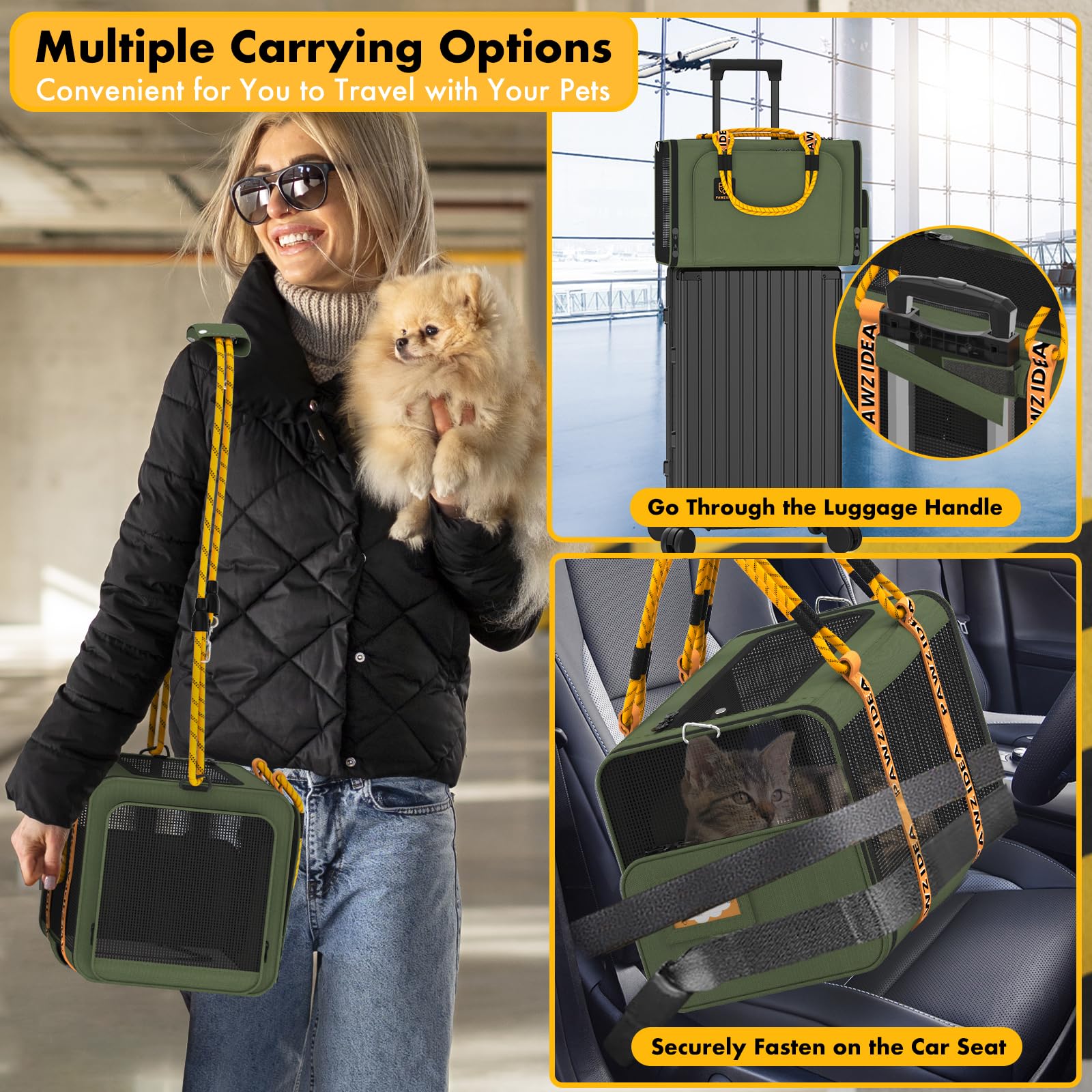 PAWZIDEA fond imperméable et tapis amovible, nettoyage facile et confort durable