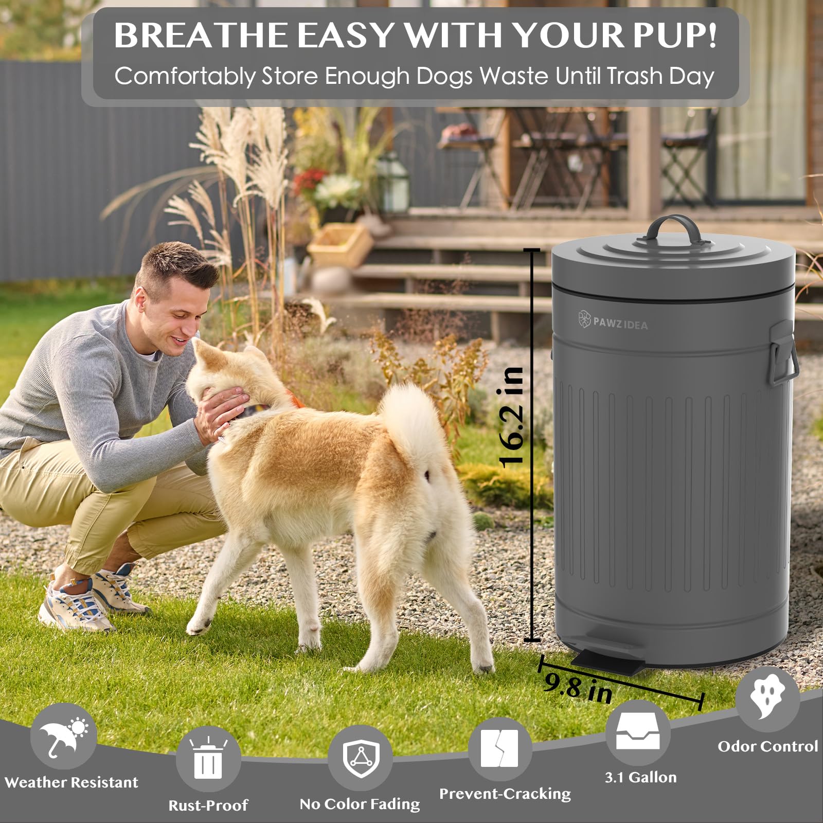 PAWZIDEA pédale-pied pression, ouverture mains libres et pratique.