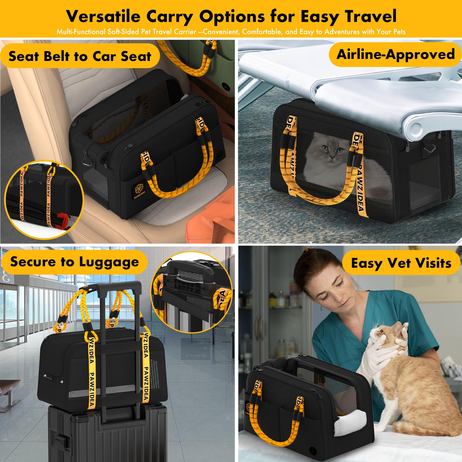 PAWZIDEA poignée et sangle d'épaule — transport pratique.