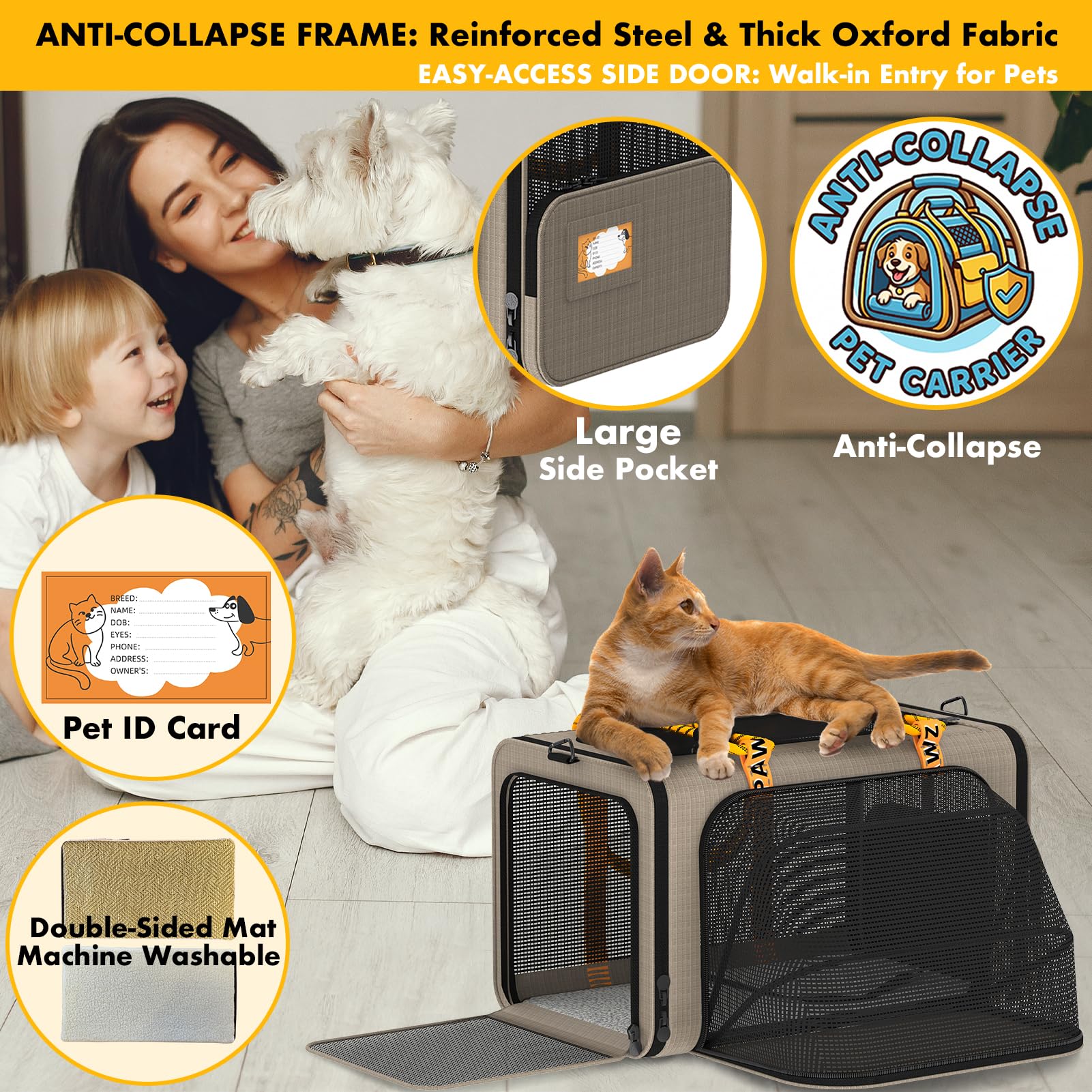 Pawzidea porte-animal extensible sangle bagage, déplacement sans effort.