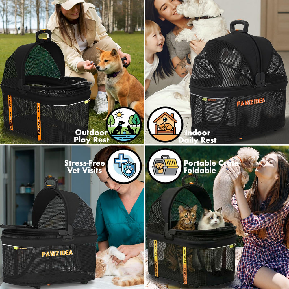 Porte-gobelets PAWZIDEA et grand rangement pour accessoires.