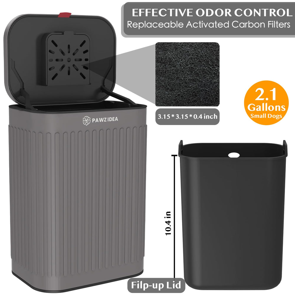 Couvercle Pawzidea avec charbon actif absorbant les odeurs extérieures.
