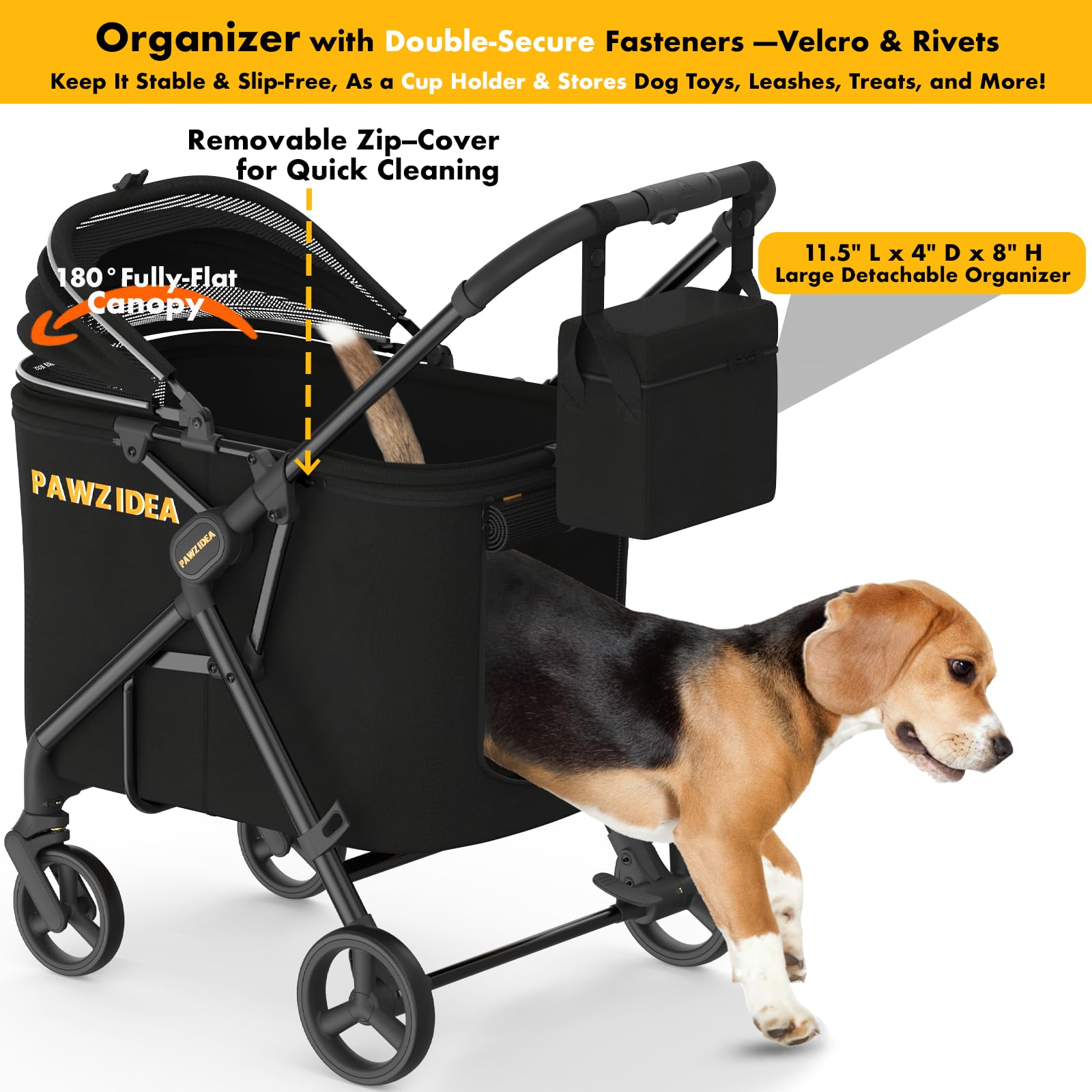 PAWZIDEA roues tout-terrain avec suspension pour surfaces variées