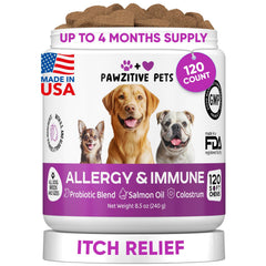 Pawzitive Pets Bouchées Allergie Chien Relief: soulage les démangeaisons.
