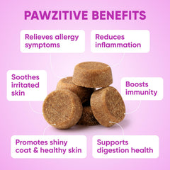 Pawzitive Pets Bouchées Demangeaisons Relief: apaise les irritations cutanées.