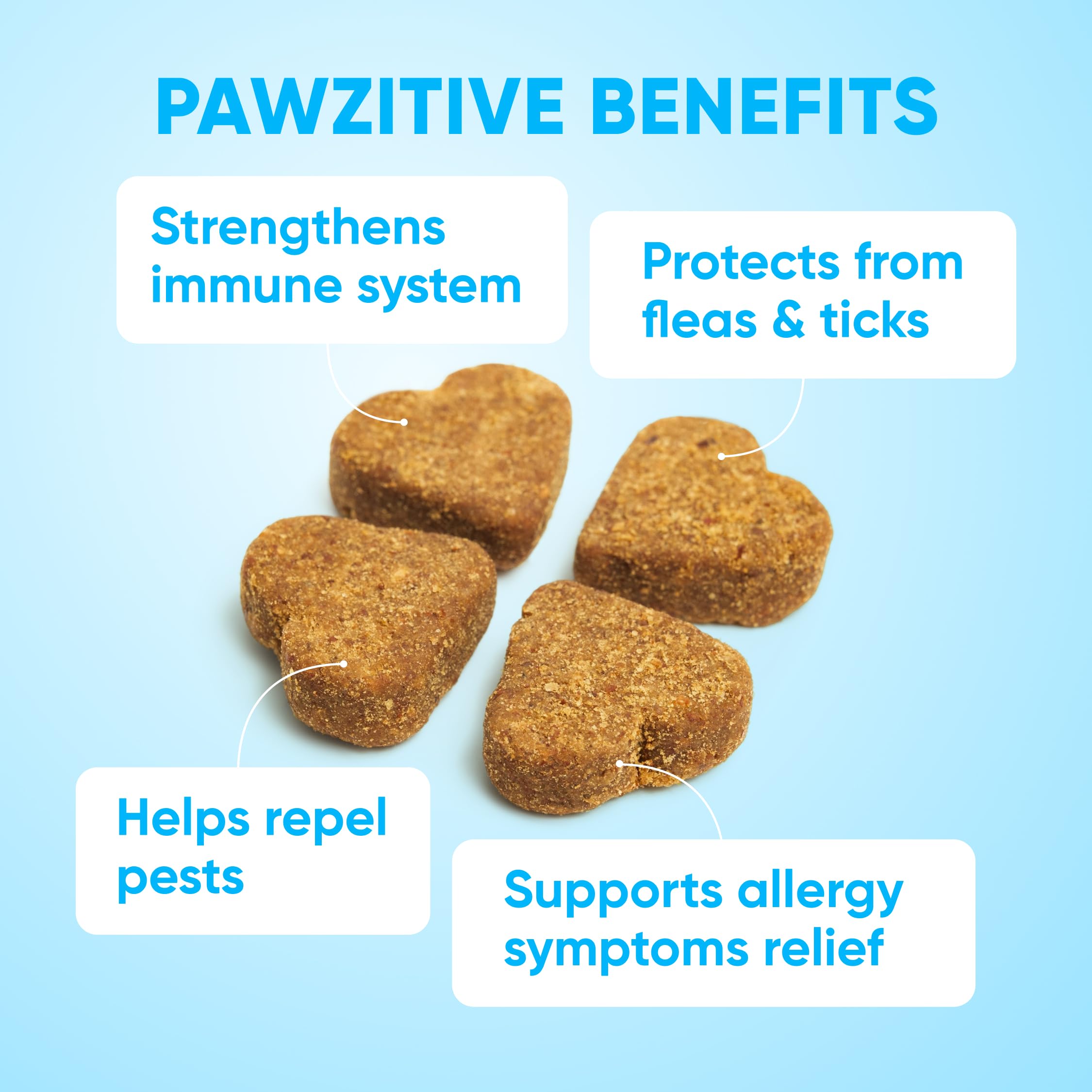 Pawzitive Pets ingrédients: huile de coco, lin, biotine pour pelage brillant.
