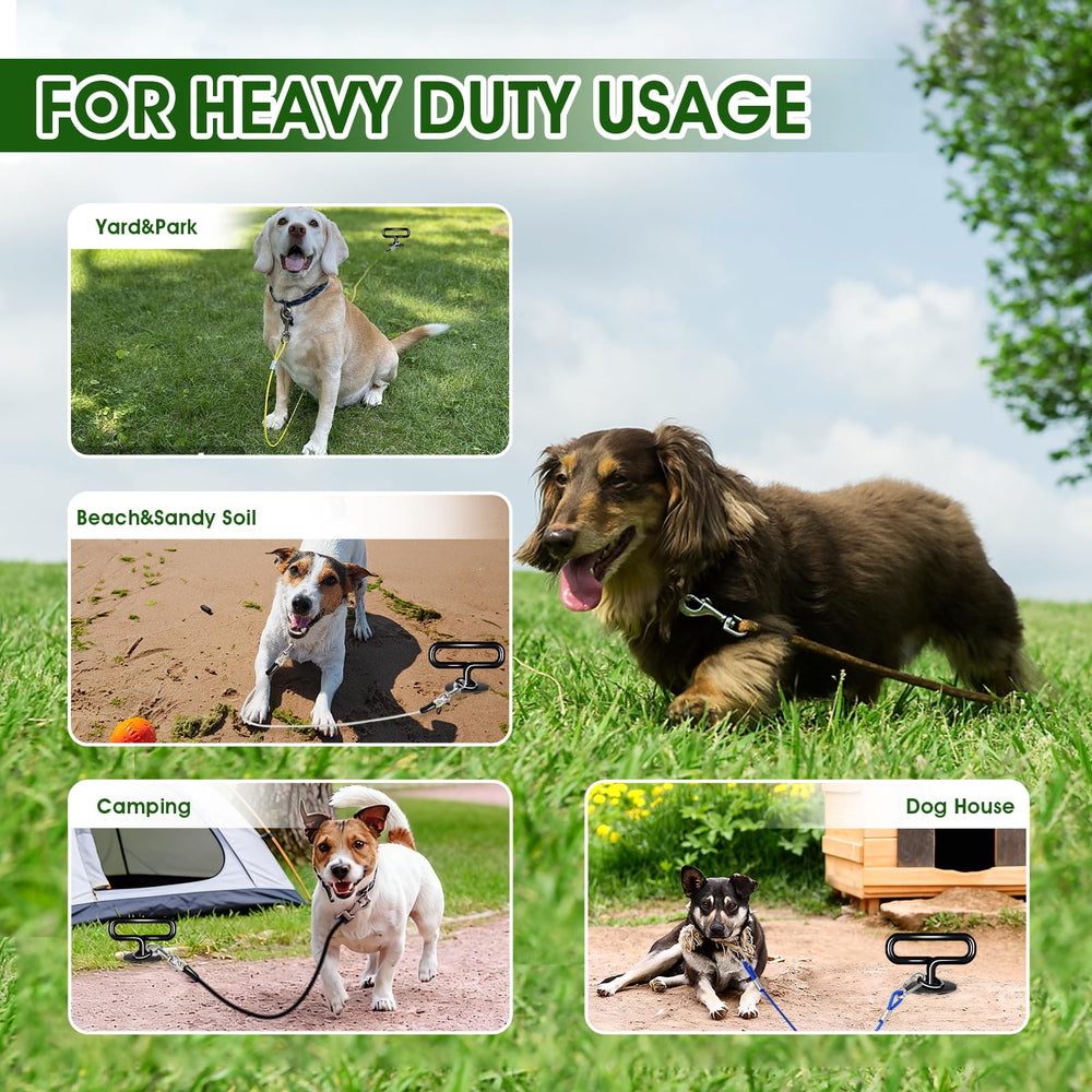 Payivsve piquet-attache-chien acier durable résistant à la rouille.
