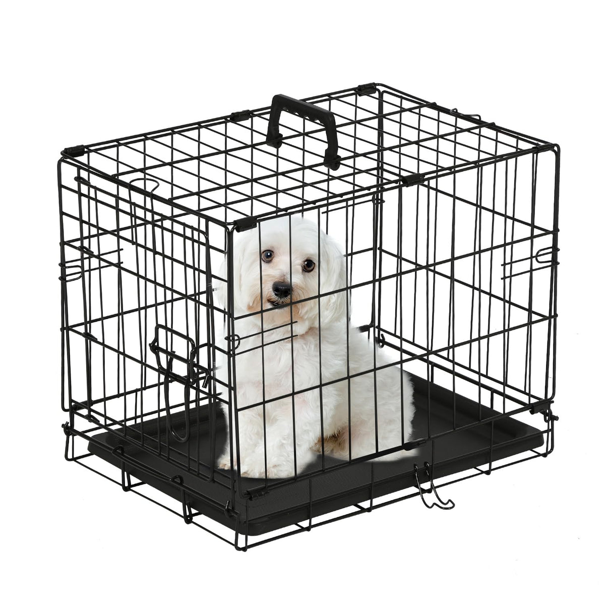 PayLessHere caisse chien 18-pouces, porte simple, confinement sûr en déplacement.