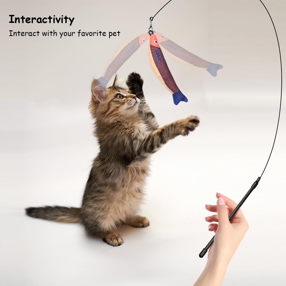 PAZ'S GIFT Cat Wand Toys herbe-chat — intègre l’arôme naturel pour attirer le chat.