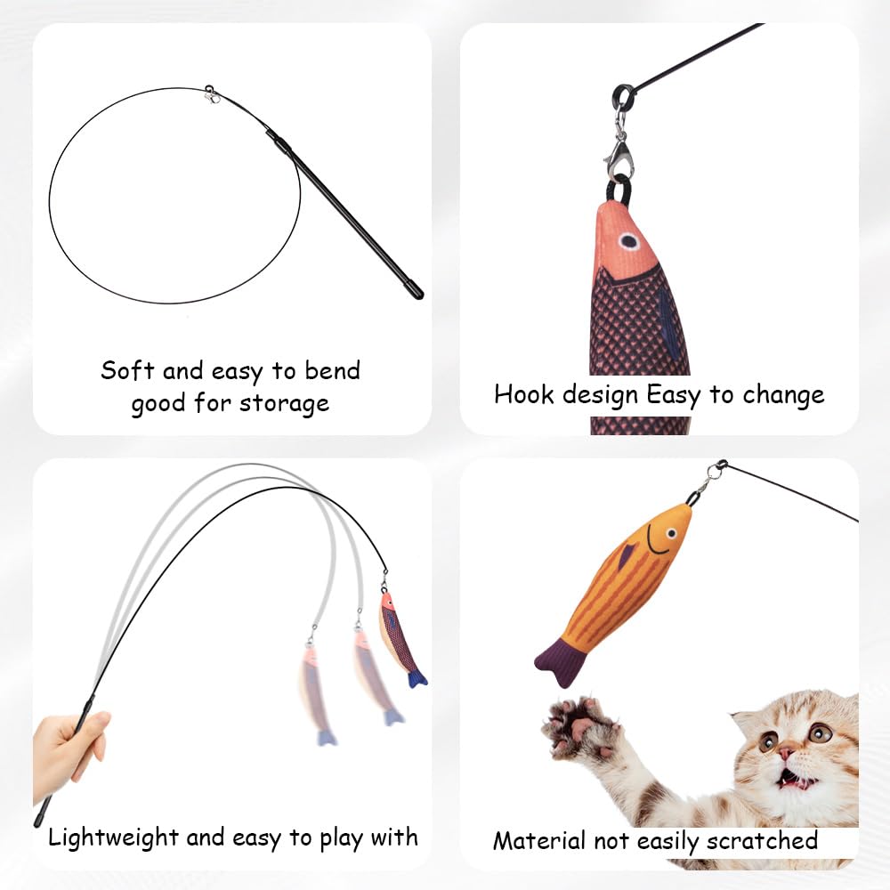 PAZ'S GIFT Cat Wand Toys peluche-douce — texture douce pour les pattes sensibles.