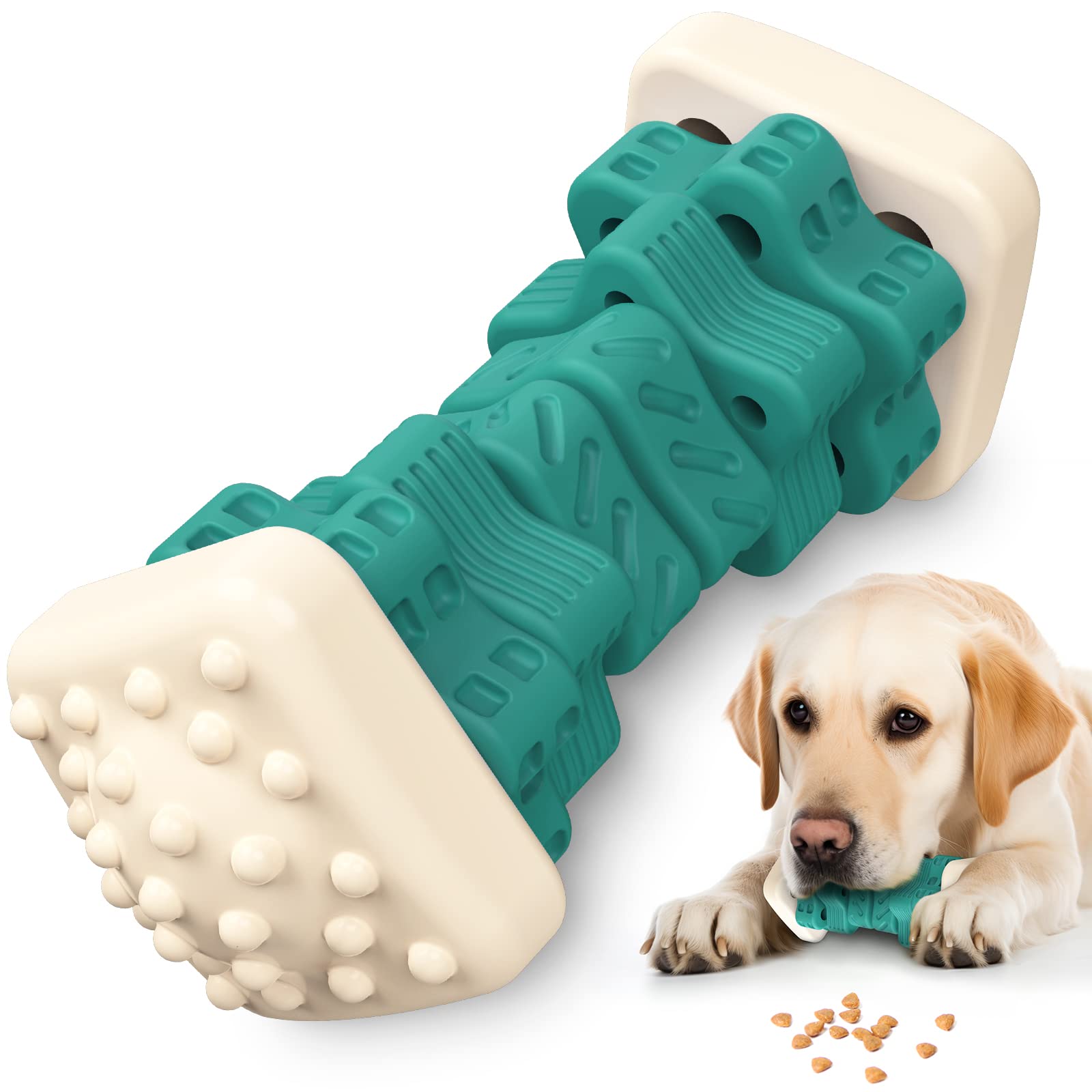 PcEoTllar jouet mastic indestructible pour chien vert favorise la mastication durable